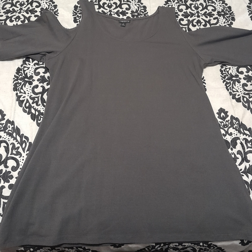 Torrid Size 2 Bare Shoulder Grey Top